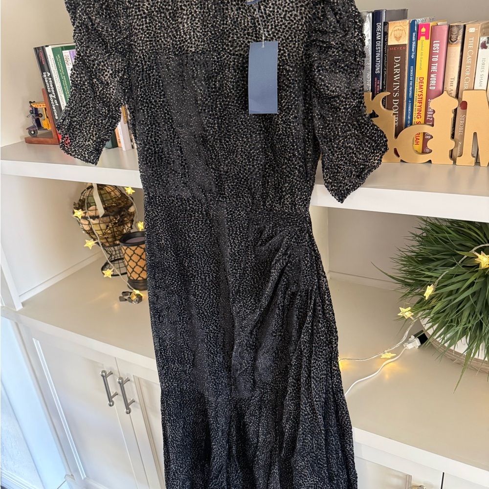 Shoshanna Black Textured Long Sleeve Dress